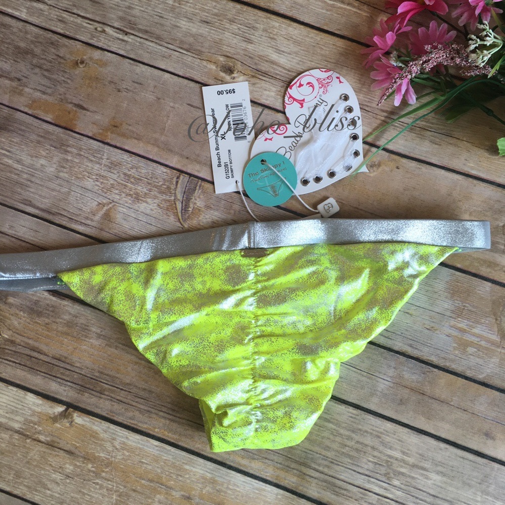 BEACH BUNNY | Metallic Neon Bikini Bottom NEW - Picture 3 of 4